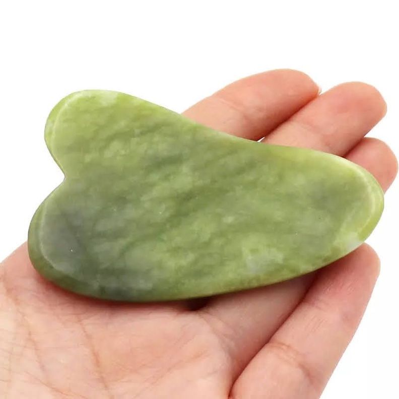 Rodillo Jade Masaje Facial Linfático + Piedra Gua Sha-1