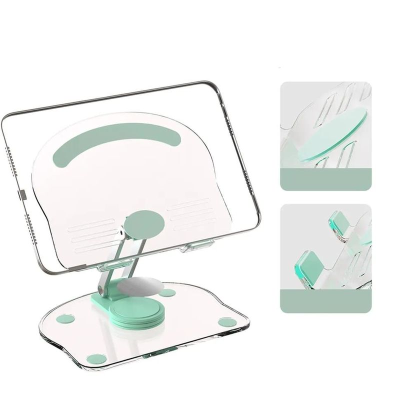 Soporte Acrilico 360° Tablet Celular Ajustable Plegable Escritorio -2