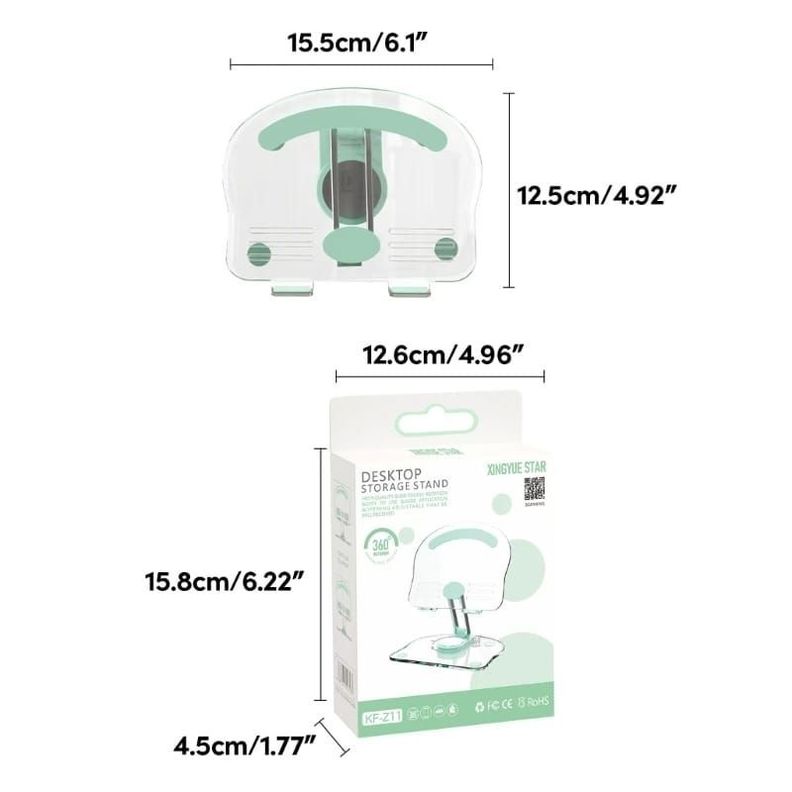 Soporte Acrilico 360° Tablet Celular Ajustable Plegable Escritorio -3