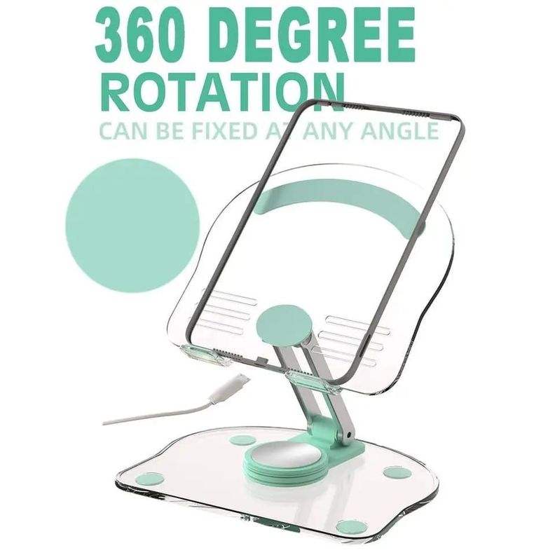 Soporte Acrilico 360° Tablet Celular Ajustable Plegable Escritorio -4