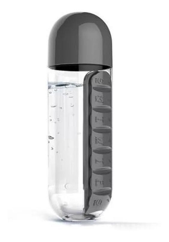 Botella De Agua 600ml + Pastillero Organizador De Pastillas-1