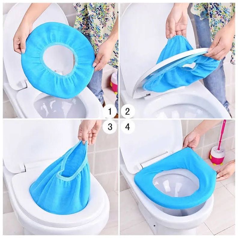 Pack x2 Funda Asiento Baño WC Tapa Universal Calida Inodoro -5