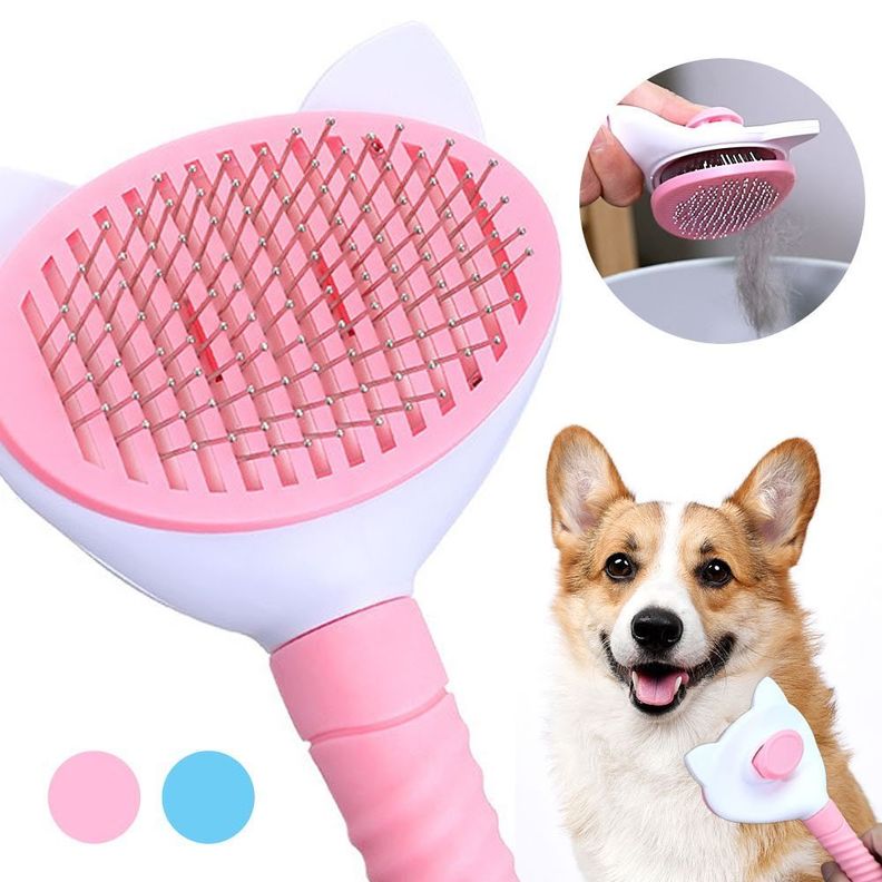 Cepillo Grande Con Boton Extractor Para Mascotas-1