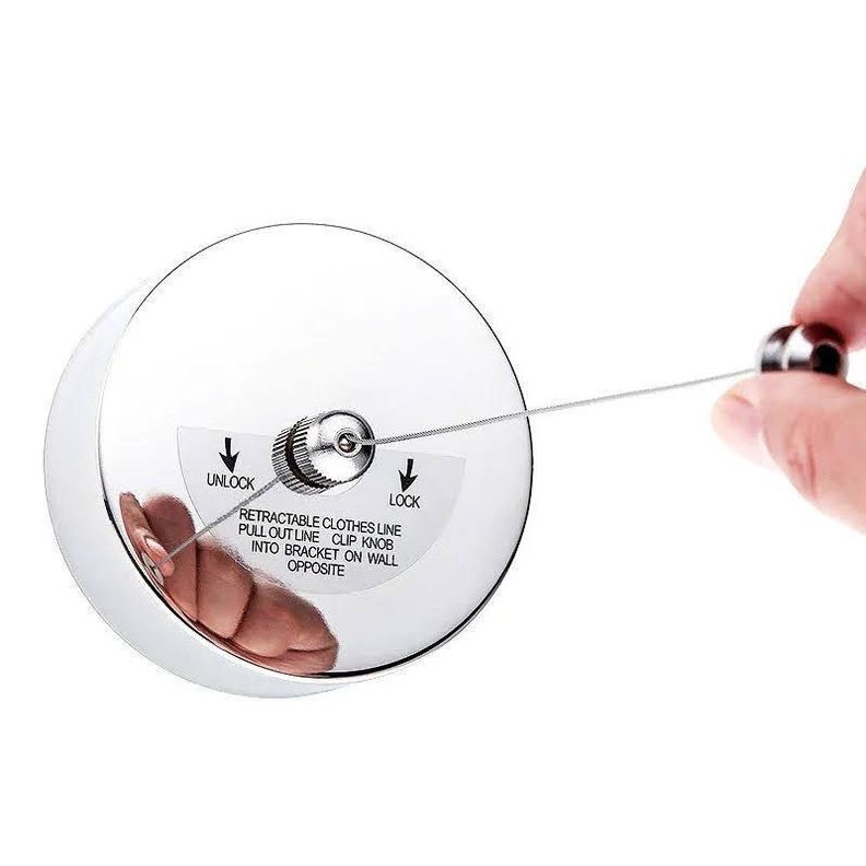 Tendedero Retractil Ropa Colgador Logia Acero Inox Pared 2,8m-0