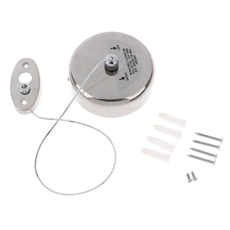 Tendedero Retractil Ropa Colgador Logia Acero Inox Pared 2,8m-4