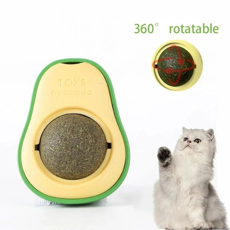 Juguetes Catnip Bola Giratoria Palta Con Adhesivo De Pared-1