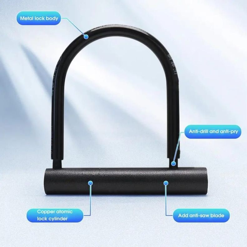 Candado Tipo U Lock Seguridad Moto Bicicletas Antirobo-3