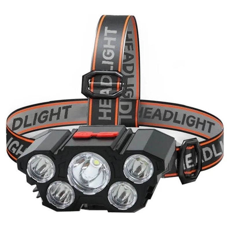 Linterna Frontal 5 LED Recargable USB Foco Impermeable-0