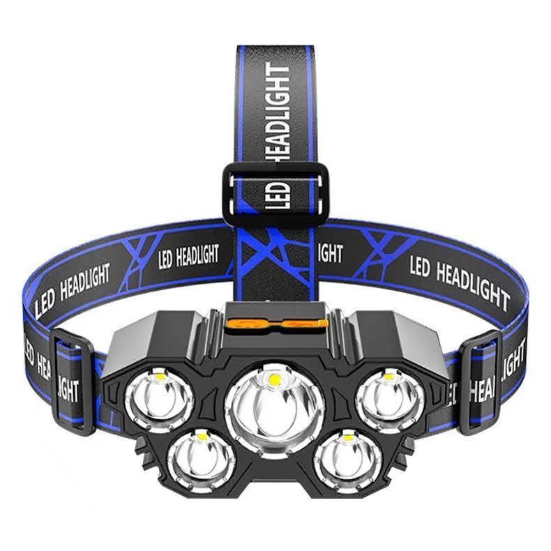 Linterna Frontal 5 LED Recargable USB Foco Impermeable-3