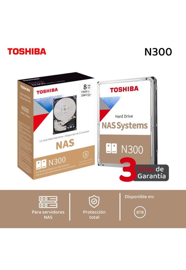 TOSHIBA DISCO INTERNO N300 8TB – HDWG780XZSTA-0