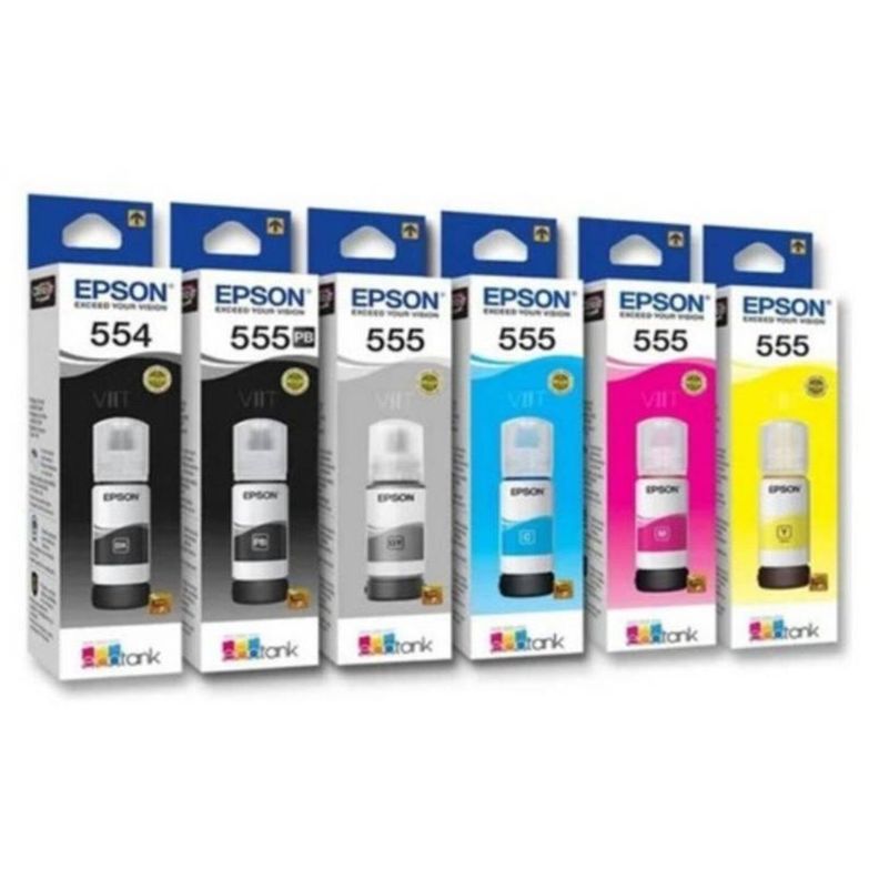 Pack 6 Tintas Epson T554 - T555 L8180 - L8160-1