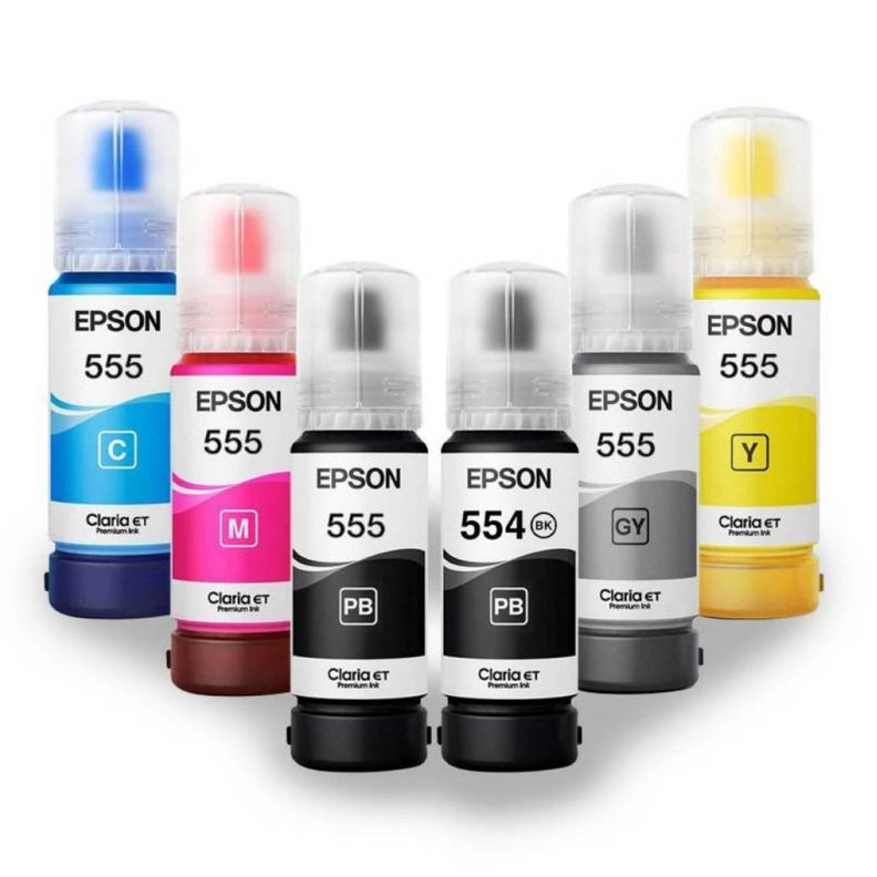 Pack 6 Tintas Epson T554 - T555 L8180 - L8160-2