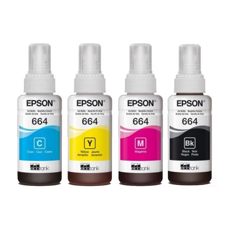 Pack 4 Tintas Epson Original T664 L120/l380/l395/l475/l575/l-1