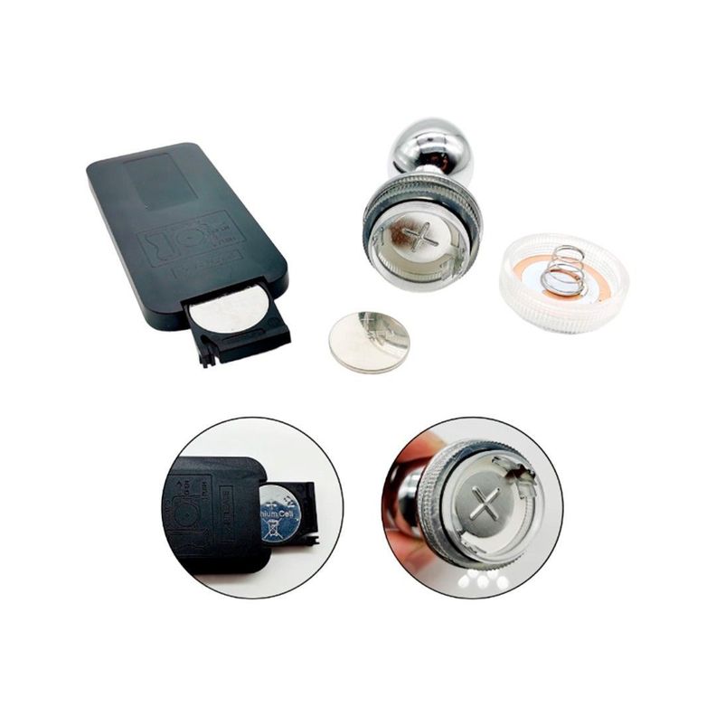Plug Anal Luz Led con Control - Acero Inoxidable - Talla S-1