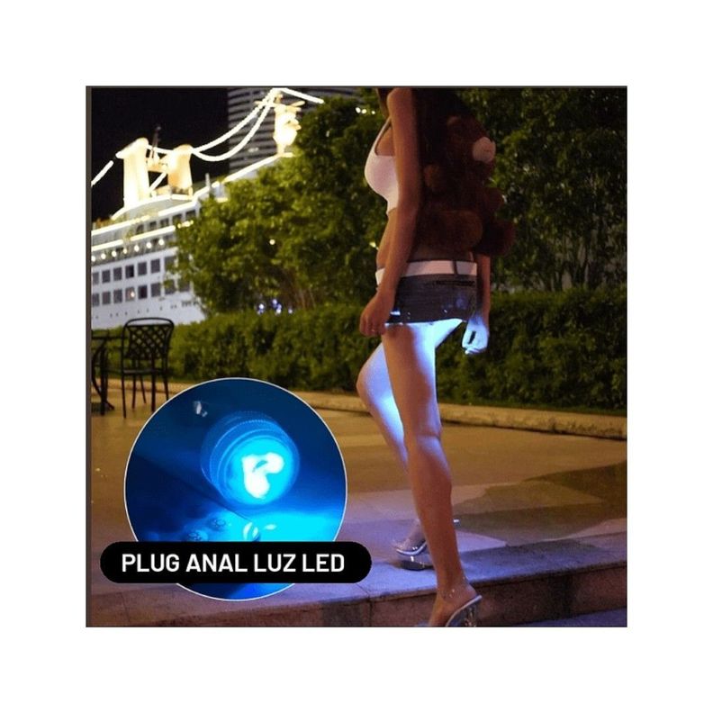Plug Anal Luz Led con Control - Acero Inoxidable - Talla S-3