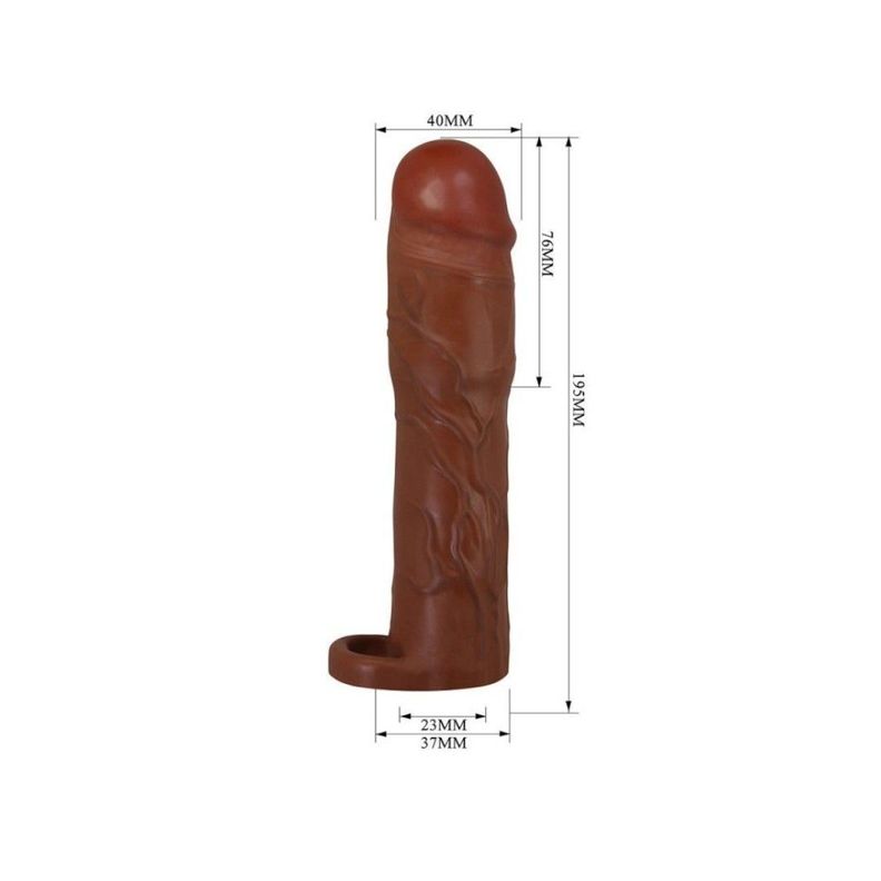 Funda Extensora y Engrosadora de Pene Gerd 19,5 cms Mulato-6
