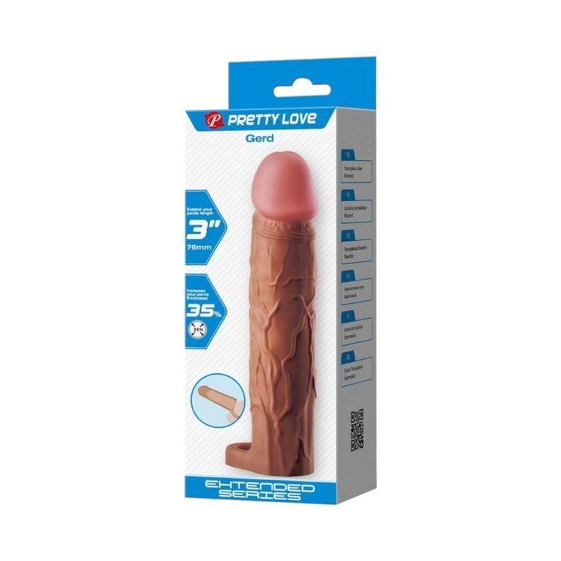 Funda Extensora y Engrosadora de Pene Gerd 19,5 cms Mulato-7