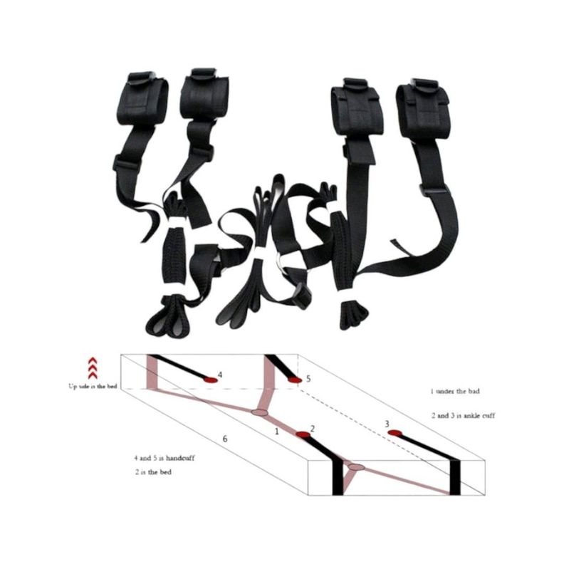  Inmovilizador de Brazos y Piernas para Cama - Negro-4