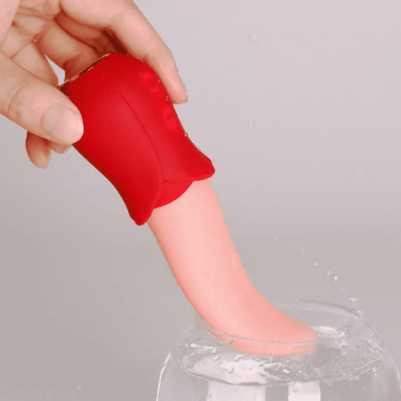 Rosa Vibradora con Lengua LickMe Recargable USB-5