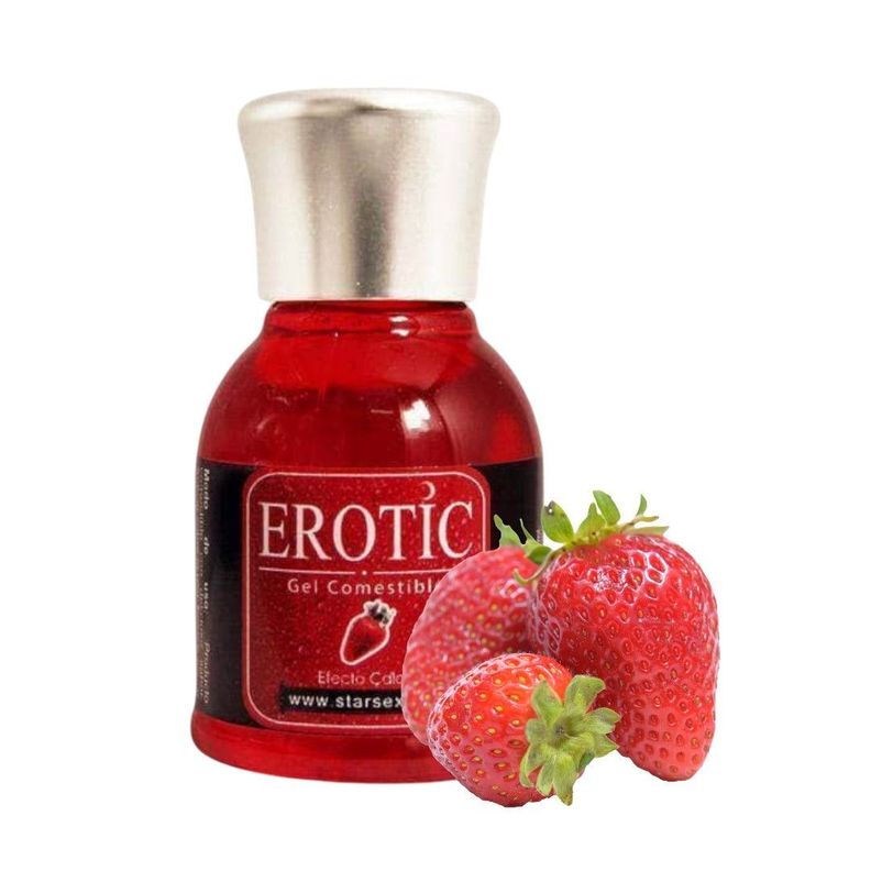 Gel Comestible Erotic Frutilla 30 ml para Masajes y Sexo Oral-0