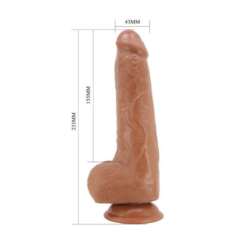Consolador Realístico Piel Deslizable Draco 233 mm Mulato-4