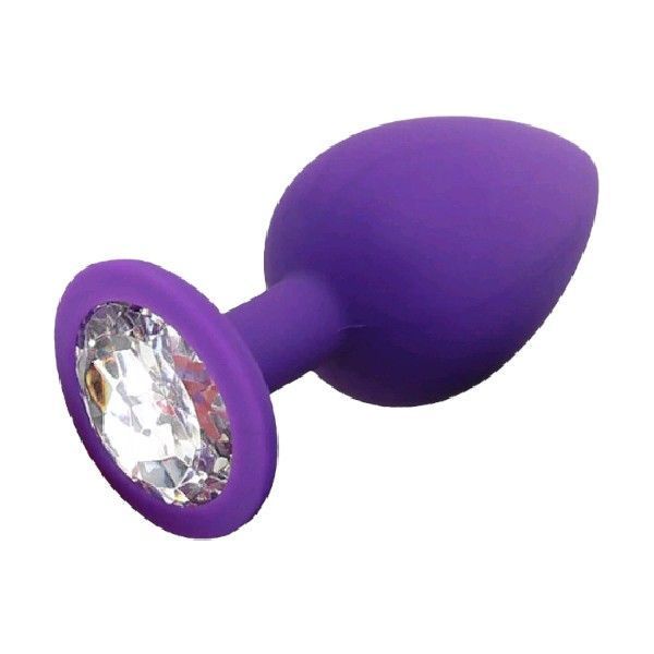 Plug Anal Silicona Morado - Talla S-1