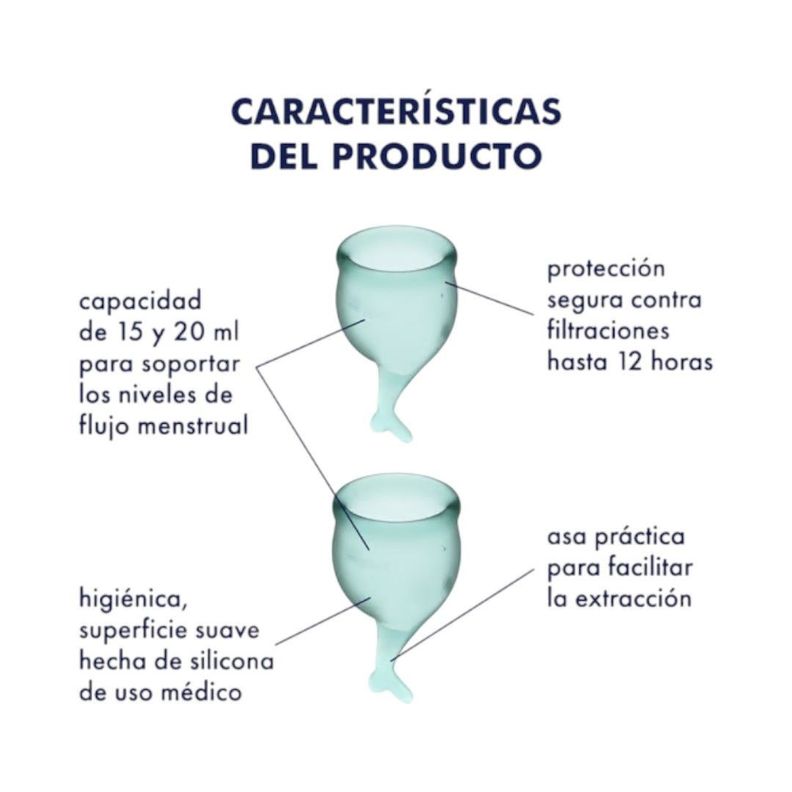 Satisfyer Set de 2 Copitas Menstruales Feel Secure Verde-5