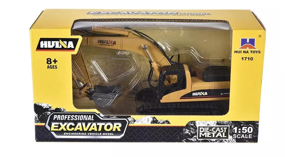 Excavadora Huina 1710 Vehiculo de Construccion 1:50 Diecast Excavator-2