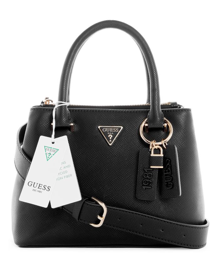 Cartera Guess Eco Ivy Girlfriend Satchel Bla Negro