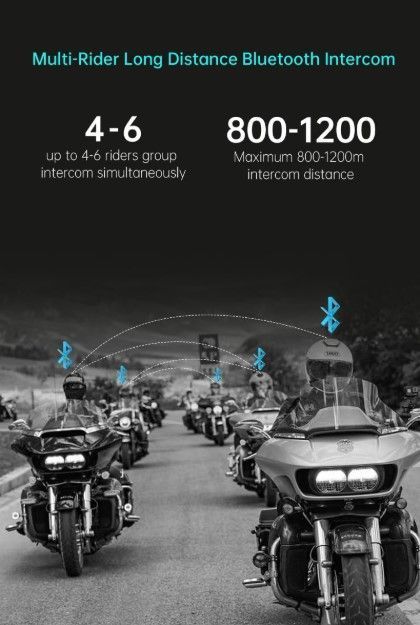 Manos Libres Freedconn FX pro para Casco Moto IP67 Intercomunicador Mesh 6 vías-5