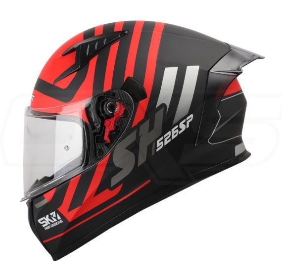 Casco Moto Shaft 526sp Integral Turbo Negro Rojo-0