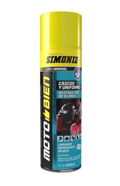 Limpiador Desinfectante en Seco para Casco y Equipo de Moto Simoniz Motobien 220ml-0