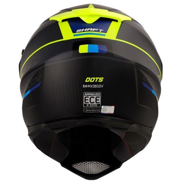 Casco Moto Shaft MX-380 Multiproposito Dots Azul Navy Amarillo-1