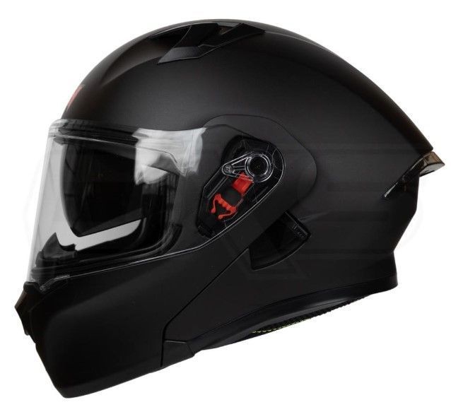 Casco moto ich 3120 solid negro opaco abatible con sun visor certificación dot-0