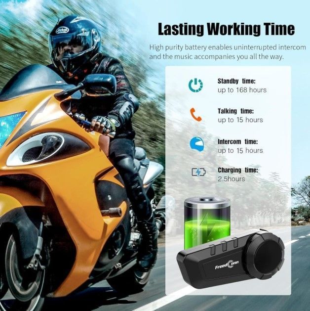Manos Libres Freedconn KY pro Para Casco Moto IP65 Intercomunicador 6 vías-3