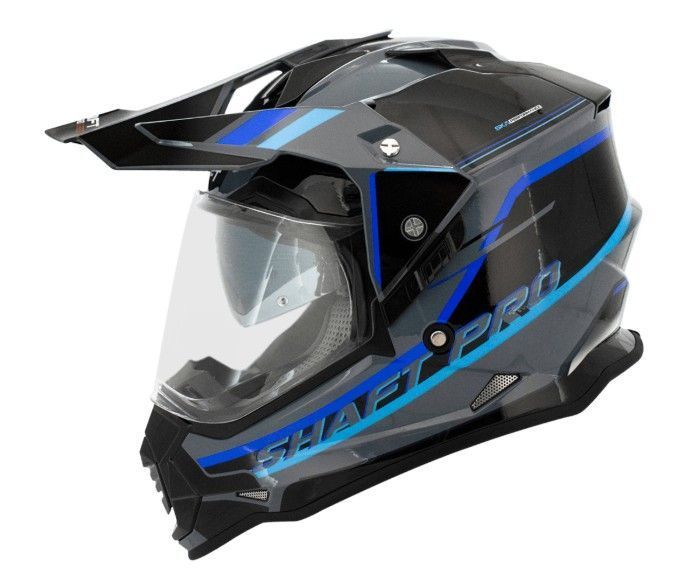 Casco Moto Shaft Pro Mx-370dv Multipropósito Tourismo gr.m az Sun Visor Norma Europea Ecer-2205-0
