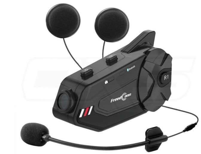 Manos Libres Bluetooth Freedconn R1 plus Casco Moto Camara full hd 1080p wifi e Intercom 6 vias 1000-0
