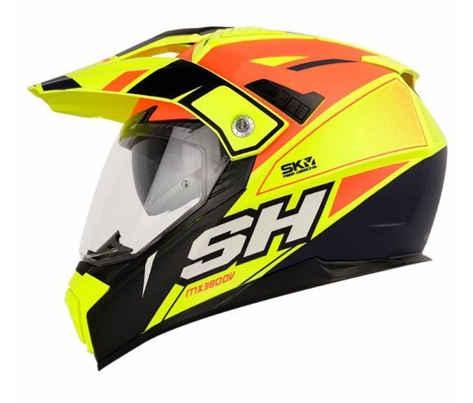 Casco Moto Shaft MX-380 Multiproposito Rebel Amarillo Naranjo Negro-0