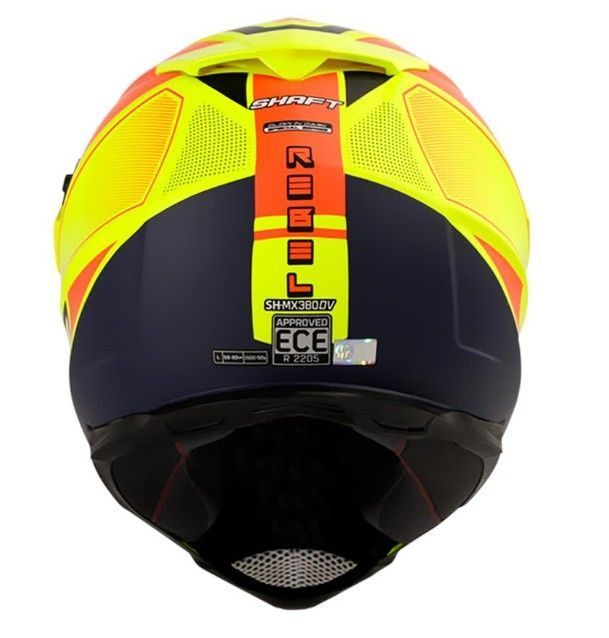 Casco Moto Shaft MX-380 Multiproposito Rebel Amarillo Naranjo Negro-2