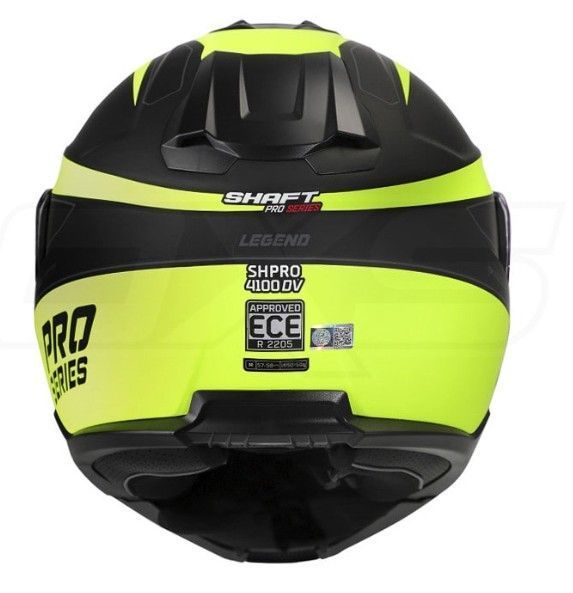 Casco Moto Shaft Pro 4100dv Abatible Legend Negro Mate Amarillo Sun Visor-2