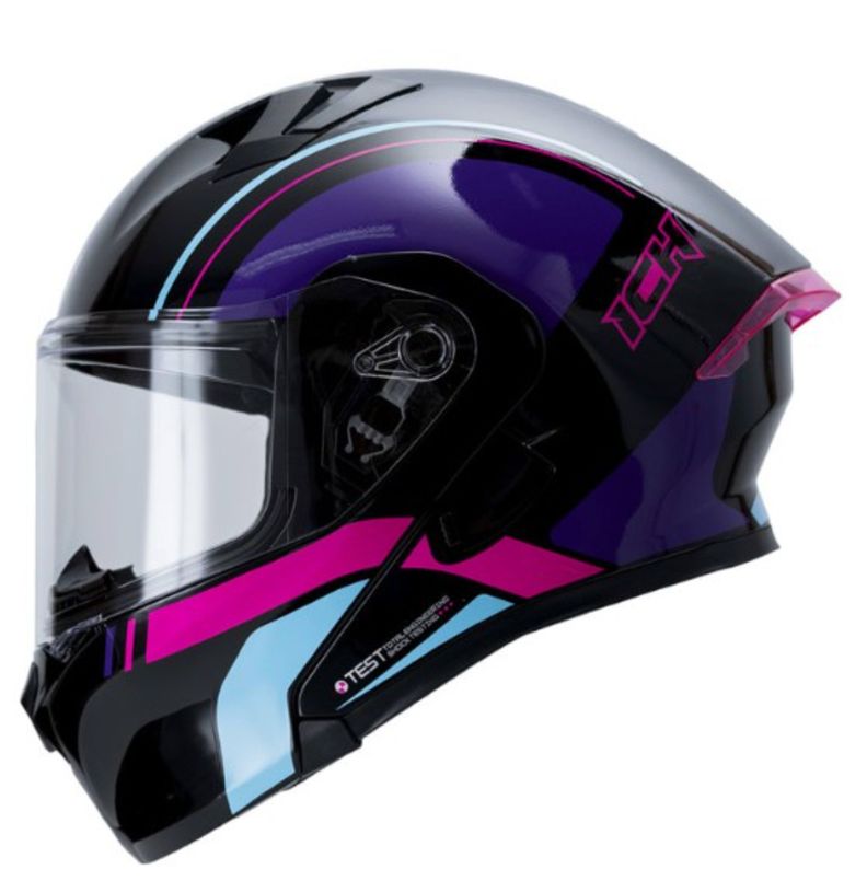 Casco Moto Ich 3120 Clear fc Abatible Con Sun Visor Certificación Dot 3cv-0