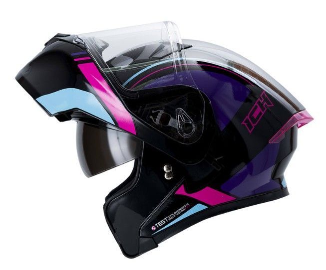 Casco Moto Ich 3120 Clear fc Abatible Con Sun Visor Certificación Dot 3cv-1