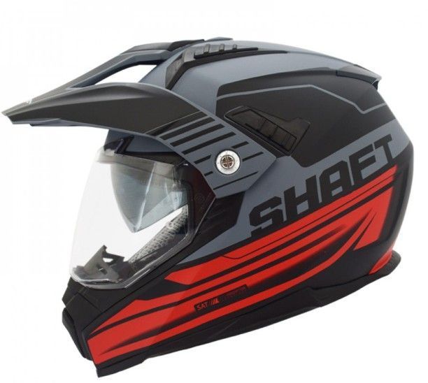 Casco Moto Shaft mx-380 Multipropósito Faded gr.m rj Con Sun Visor Norma Ecer-0