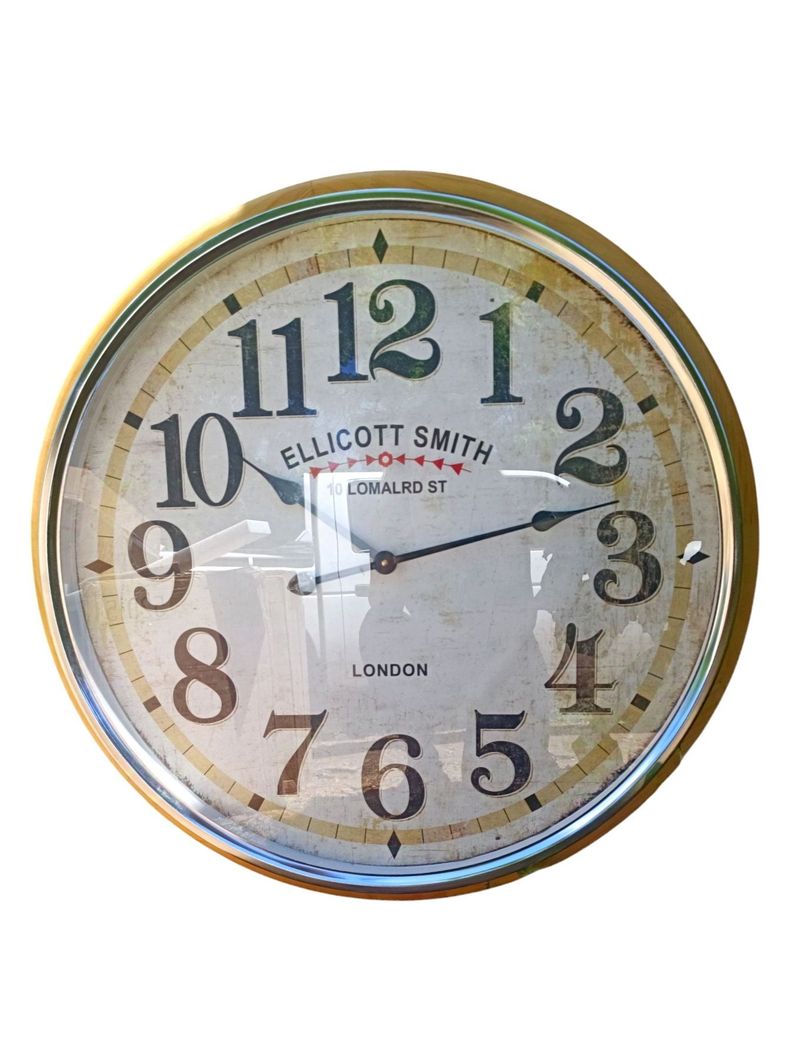 RELOJ PARED GRANDE  73 CM METAL VINTAGE SMITT-0