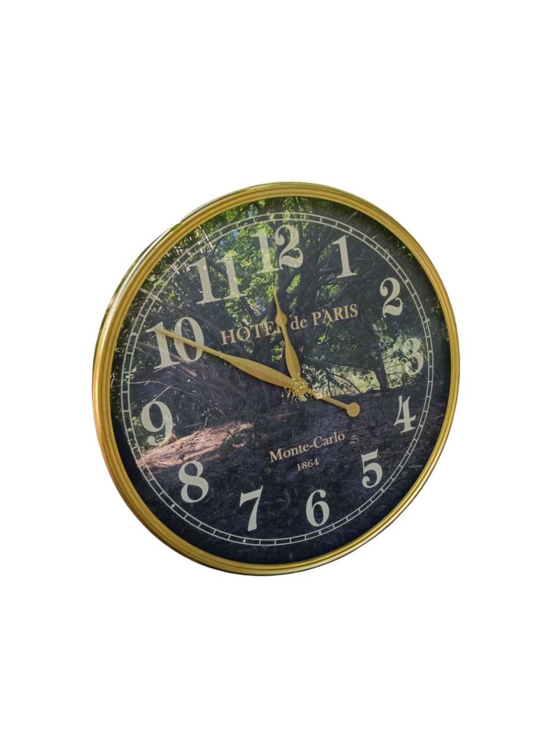 RELOJ PARED VINTAGE ELEGANTE NEGRO CON DORADO 61CM-1