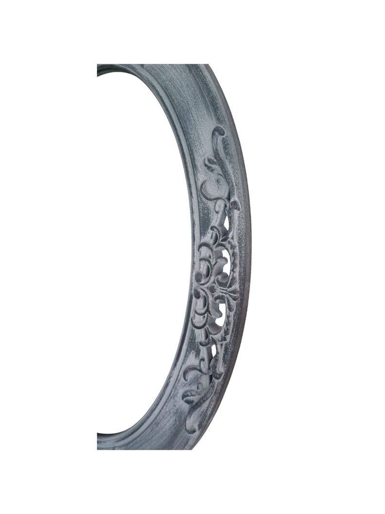 ESPEJO DE PARED OVALADO VINTAGE DECAPADO GRIS CON BLANCO-2