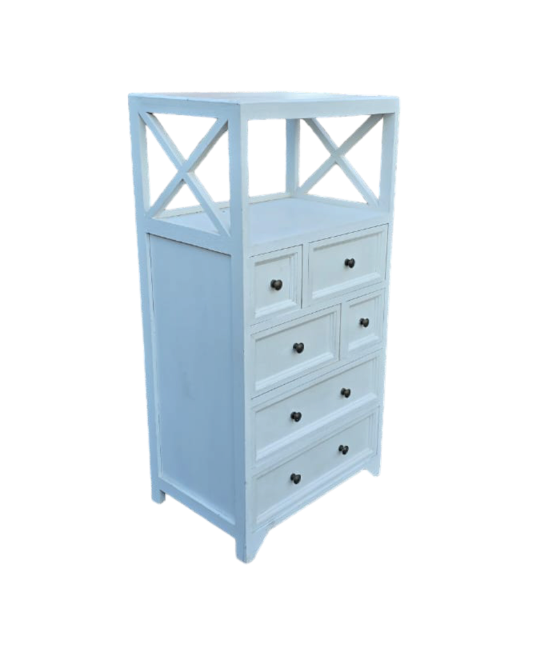 MUEBLE CAJONERA MADERA SHABBY CHIC BLANCO -1