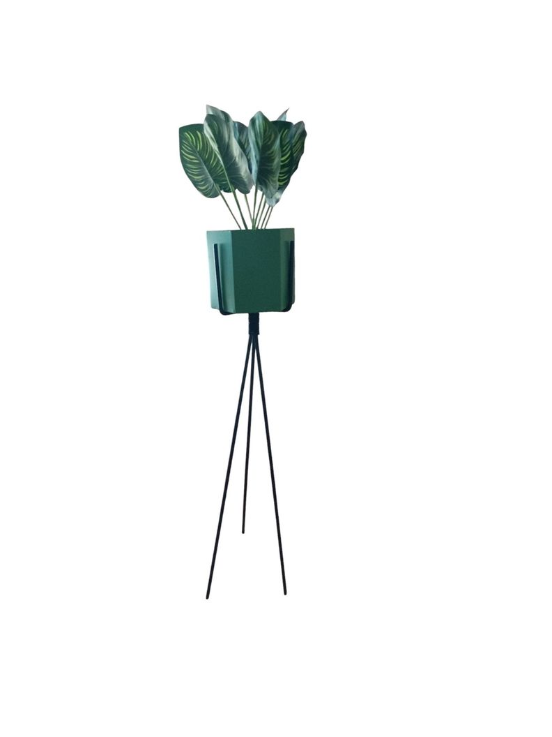 MACETA PLANTA METAL CON SOPORTE METALICO 64 Cm-0