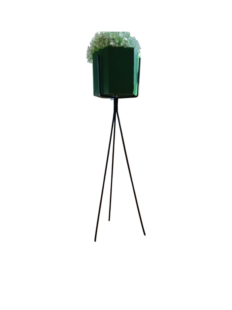 MACETA PLANTA METAL CON SOPORTE METALICO 71cm-0