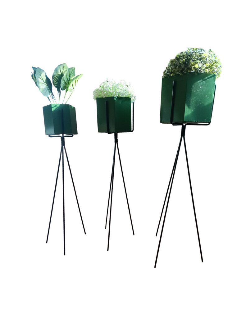 MACETA PLANTA METAL CON SOPORTE METALICO 71cm-2